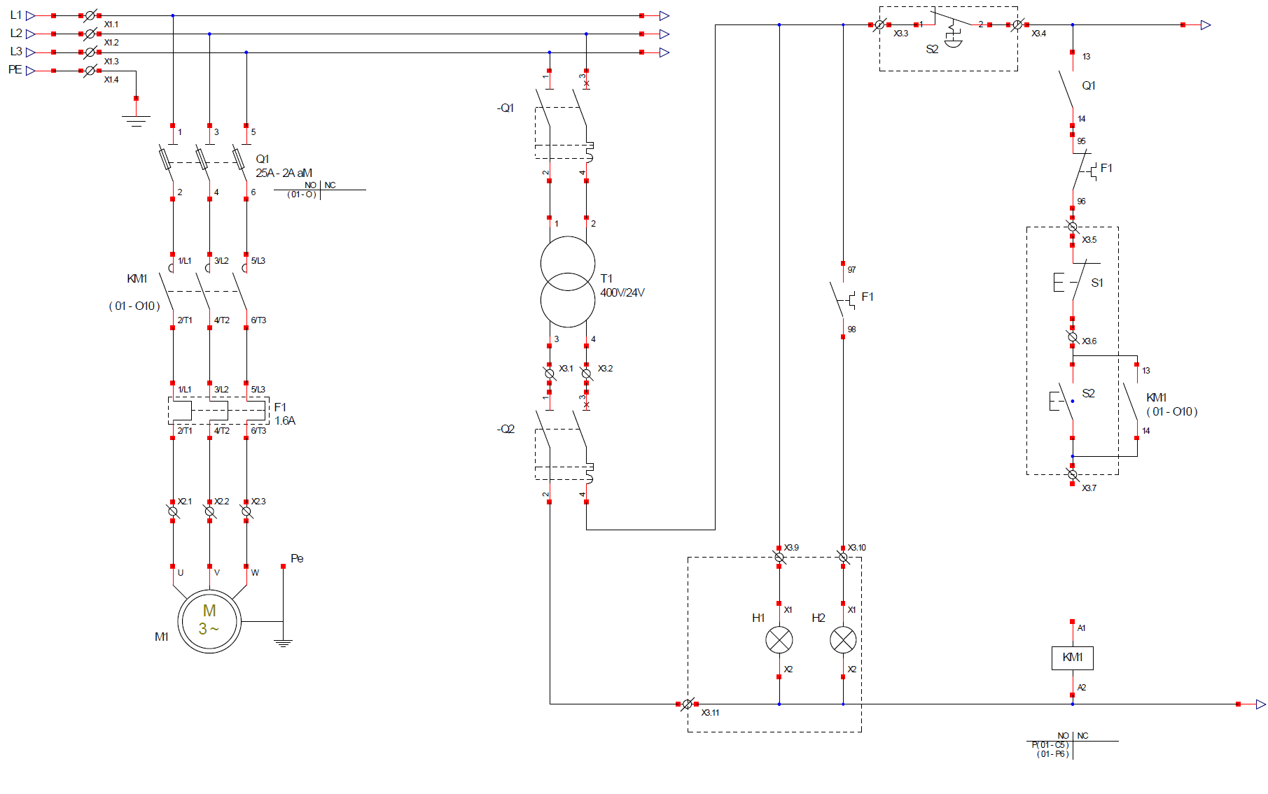 Démarrage direct moteur - commande 24 V
